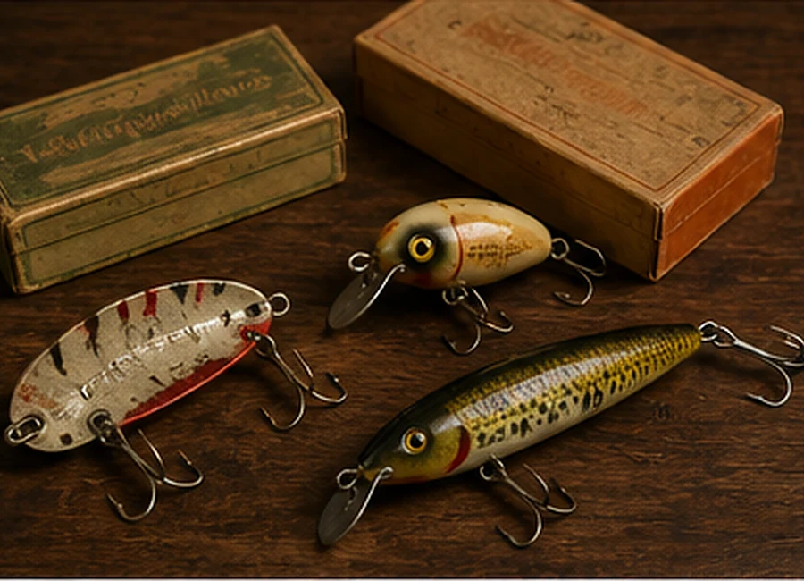 South Bend Oreno-style vintage lures with period boxes